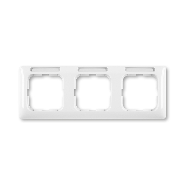 Rámeček pro elektroinstalační přístroje, trojnásobný vodorovný, s popisovým polem, Reflex SI, alpská bílá