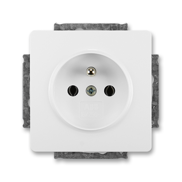 Zásuvka jednonásobná s ochranným kolíkem, Swing®, Swing®L, jasně bílá