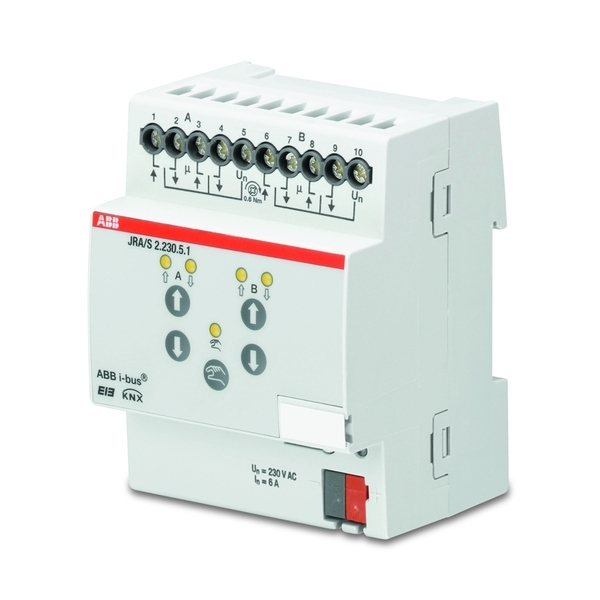 Člen akční žaluziový, detekce pohybu a ruční ovládání, 2násobný, řadový, 2násobný, 6A (2x 2 pohony), detekce pohybu a ruční ovládání