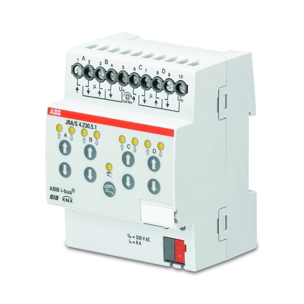 Člen akční žaluziový, detekce pohybu a ruční ovládání, 4násobný, řadový, 4násobný, 6A, detekce pohybu a ruční ovládání