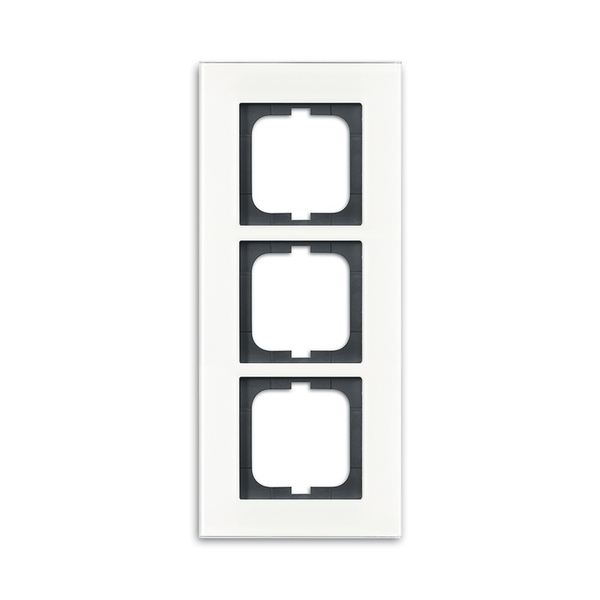 Rámeček pro elektroinstalační přístroje, trojnásobný, Solo® carat, bílé sklo