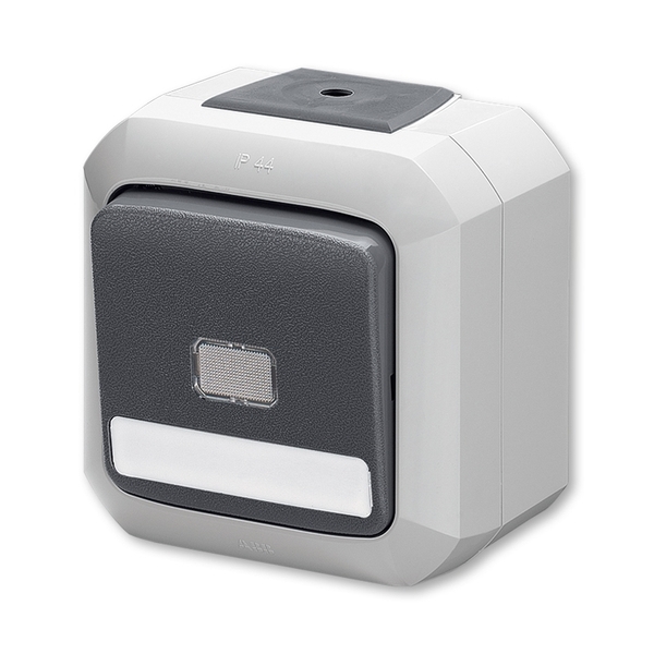 Ovládač zapínací IP 54, s čirým průzorem a popisovým polem, Variant+, šedá