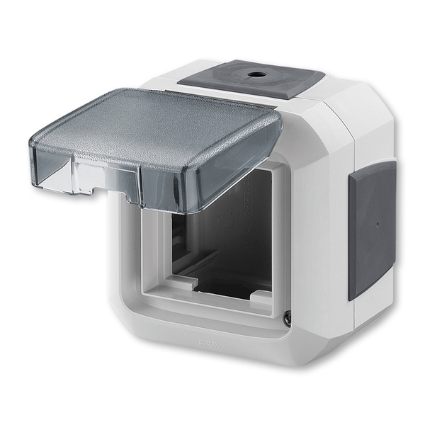 Krabice nástěnná IP 54, pro přístroje 45x45, s víčkem, pro průběžnou montáž, Variant+, šedá