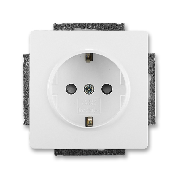 Zásuvka jednonásobná s bočními kontakty, s clonkami, Swing®L, jasně bílá