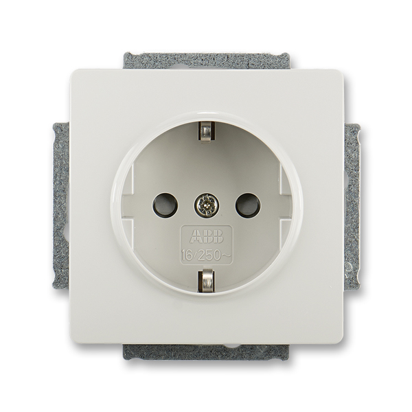 Zásuvka jednonásobná s bočními kontakty, s clonkami, Swing®L, světle šedá