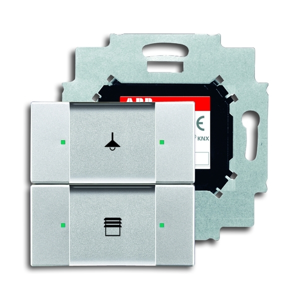 Prvek ovládací 2násobný, zapuštěný, Future® linear, hliníková stříbrná