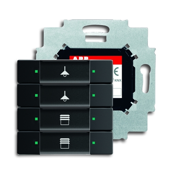 Prvek ovládací 4násobný, zapuštěný, Future® linear, mechová černá