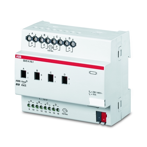 Člen akční spínací a stmívací 1-10 V, 4násobný, řadový, 4násobný