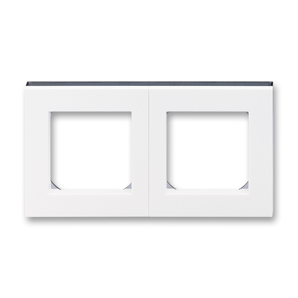 Rámeček pro elektroinstalační přístroje, dvojnásobný, Levit®, bílá / kouřová černá