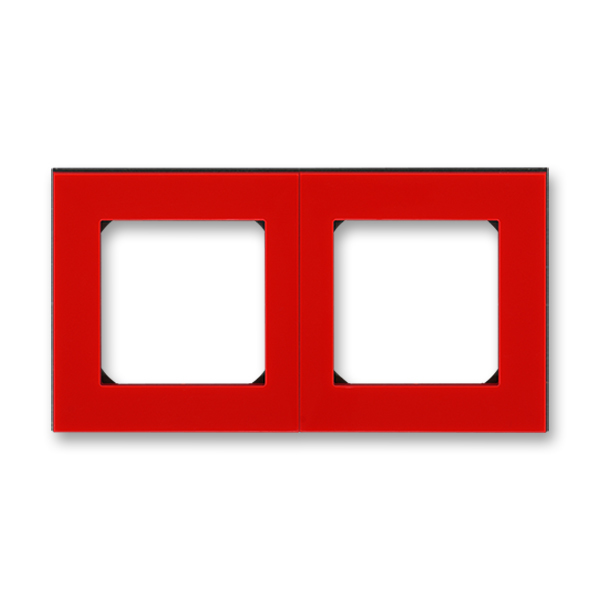 Rámeček pro elektroinstalační přístroje, dvojnásobný, Levit®, červená / kouřová černá