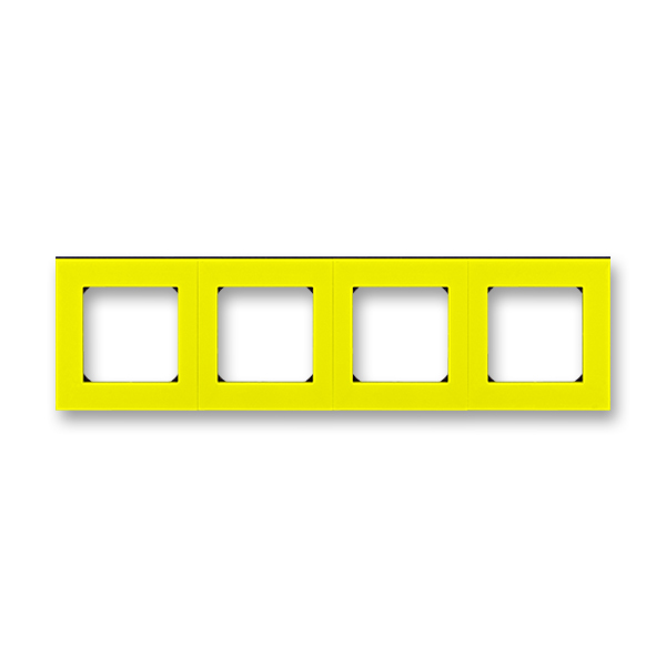 Rámeček pro elektroinstalační přístroje, čtyřnásobný, Levit®, žlutá / kouřová černá