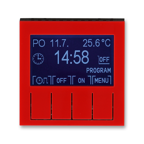 Hodiny spínací programovatelné (ovládací jednotka), Levit®, červená / kouřová černá