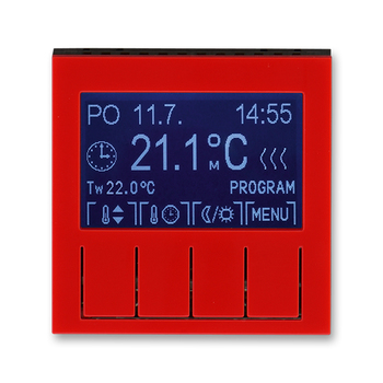 Termostat univerzální programovatelný (ovládací jednotka), Levit®, červená / kouřová černá