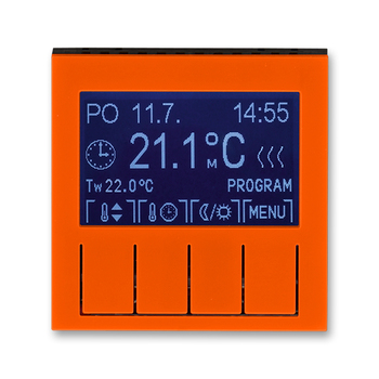 Termostat univerzální programovatelný (ovládací jednotka), Levit®, oranžová / kouřová černá