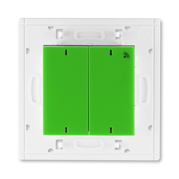 Vysílač RF dvojnásobný, nástěnný, Levit®, zelená / kouřová černá