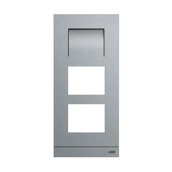 Tablo tlačítkové audio, pro 2 tlačítkové moduly, velikost 1/3 (125 mm), ušlech. ocel, audio modul, volné místo pro 2 tlač. moduly