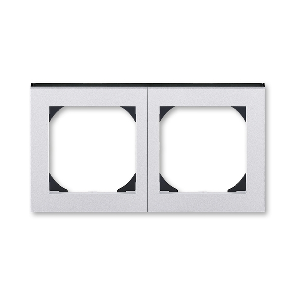 Rámeček dvojnásobný s otvorem 55×55 mm, Levit®M, titanová / kouřová černá