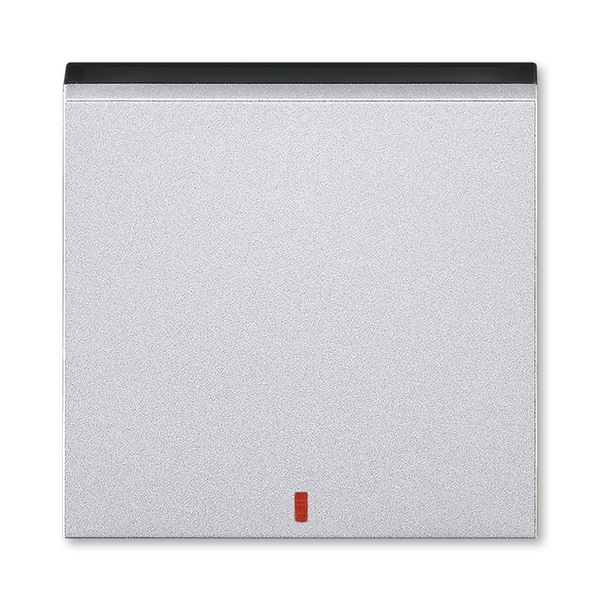 Kryt spínače kolébkového s červeným průzorem, titanová / kouřová černá