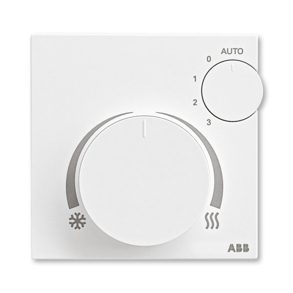 Prostorový mechanický termostat pro fan-coily s regulací otáček ventilátoru, s regulací otáčet / studio bílá