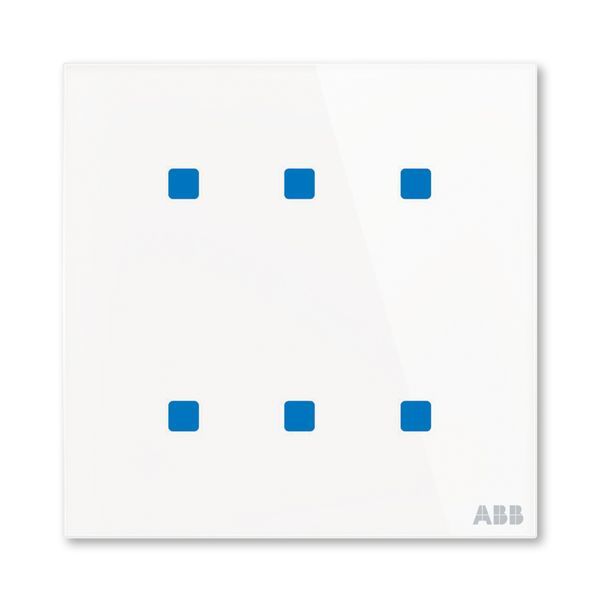 Prvek ovládací dotykový 6násobný, 86x86 mm, ABB tacteo®, zapuštěný, bílá