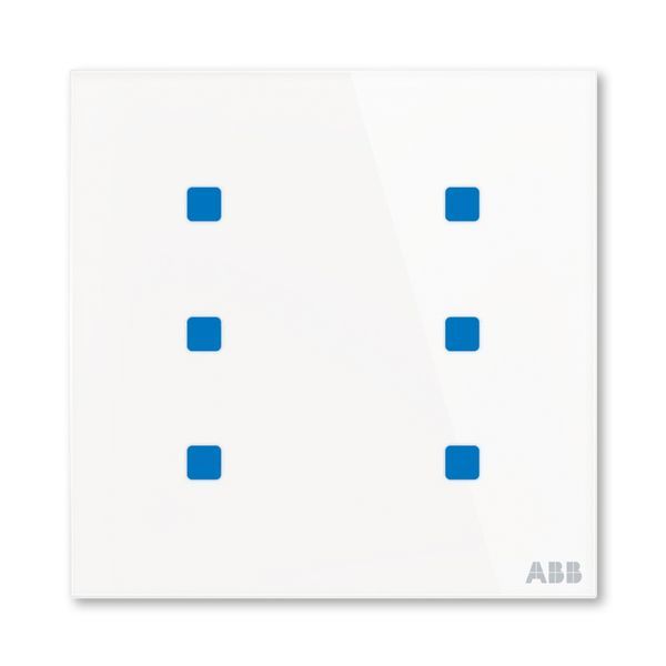 Prvek ovládací dotykový 6násobný, 86x86 mm, ABB tacteo®, zapuštěný, bílá