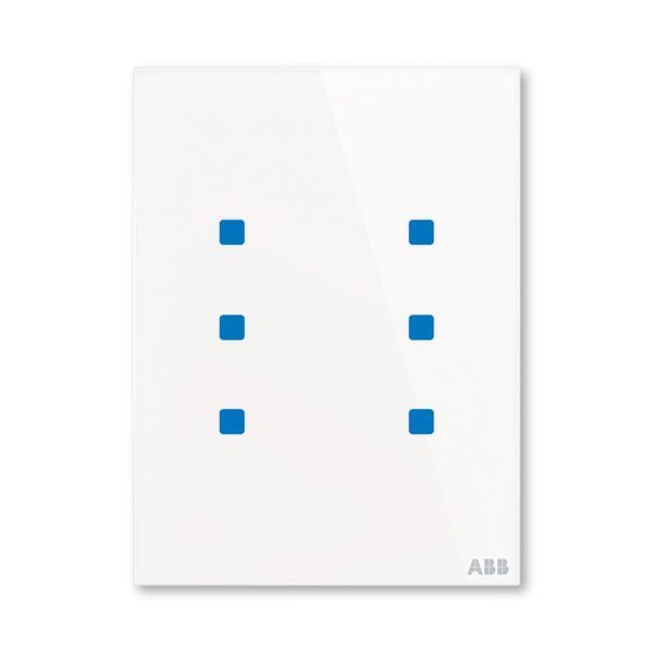 Prvek ovládací dotykový 6násobný, 86x115 mm, ABB tacteo®, zapuštěný, bílá