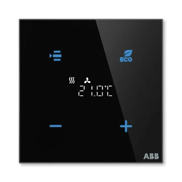 Termostat prostorov&yacute; dotykov&yacute;, 86x86 mm, ABB tacteo&reg;, zapu&scaron;těn&yacute;