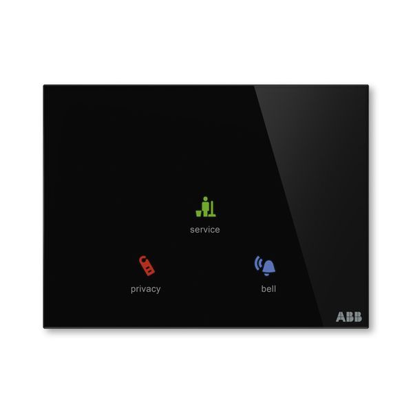 Ovladač hotelový vnější bez čtečky karet, 115x86 mm, ABB tacteo®, zapuštěný, černá