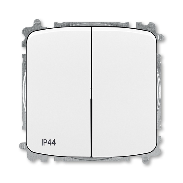 Přepínač sériový IP 44, zapuštěný, bezšroubové svorky, bílá
