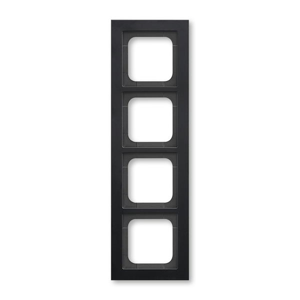 Rámeček pro elektroinstalační přístroje, čtyřnásobný, matná černá