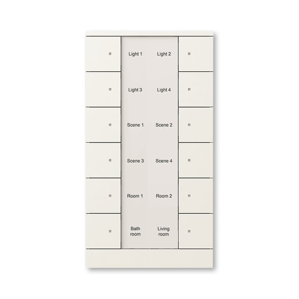 Prvek ovládací 12násobný, ABB-Tenton®, zapuštěný, 12násobný / mechová bílá