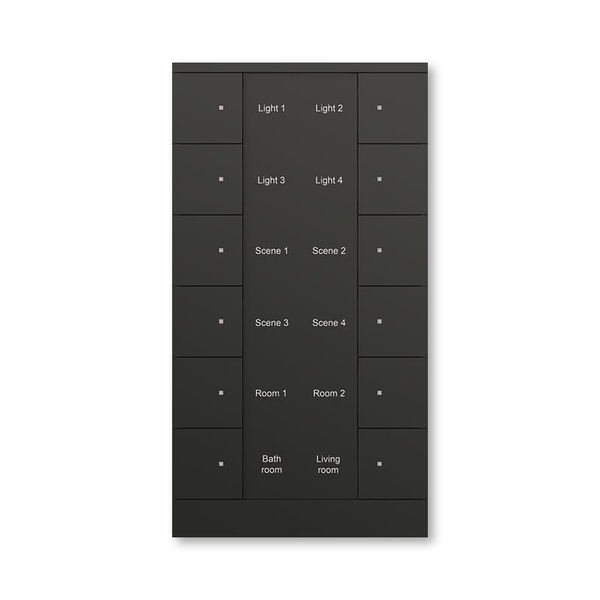 Prvek ovládací 12násobný, ABB-Tenton®, zapuštěný, 12násobný / mechová černá