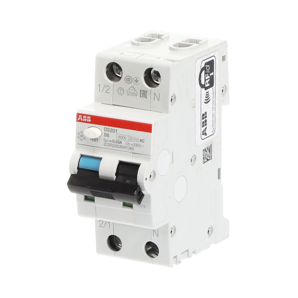 Kombinace jistič/chránič DS200, 1fázový, 6 A