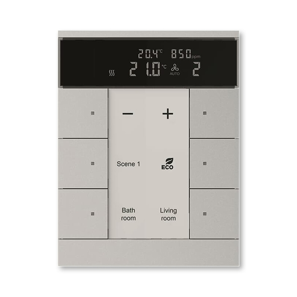 Ovl&aacute;dač 6n&aacute;sobn&yacute; s termostatem, IAQ, ABB-Tenton&reg;, zapu&scaron;těn&yacute;