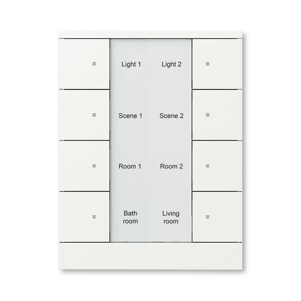 Ovládač 8násobný bez displeje, se snímačem teploty ABB-Tenton®, zapuštěný, 8násobný / studio bílá (podobné RAL 9016)