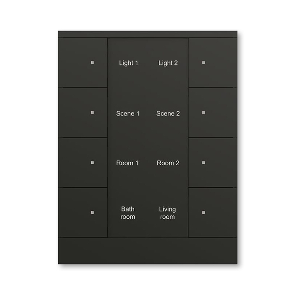 Ovládač 8násobný bez displeje, se snímačem teploty ABB-Tenton®, zapuštěný, 8násobný / mechová černá (RAL 9005)