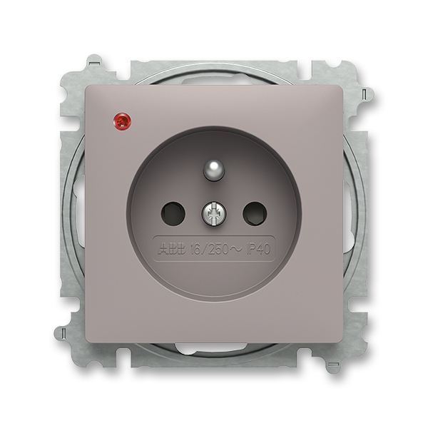 Zásuvka jednonásobná s ochranným kolíkem, s ochranou před přepětím, Swing®, Swing®L, greige