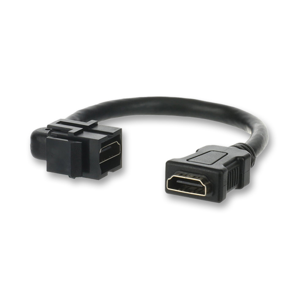 Zásuvka HDMI (keystone s kabelem), černý keystone