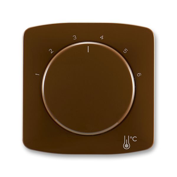 Kryt termostatu prostorového s otočným ovladačem, hnědá