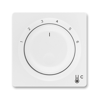 Kryt termostatu prostorového s otočným ovladačem, jasně bílá