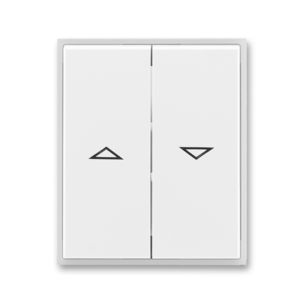 Kryt spínače žaluziového kolébkového dělený, s potiskem, Time®, Element®, bílá / ledová bílá