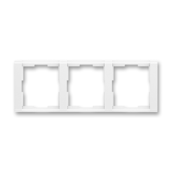 Rámeček pro elektroinstalační přístroje, trojnásobný vodorovný, Time®, bílá / bílá