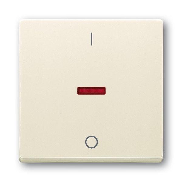 Kryt spínače kolébkového s červeným průzorem, s potiskem, Future® linear, Solo®, Solo® carat, slonová kost