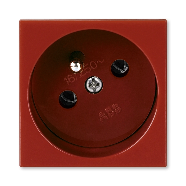 Zásuvka 45x45 s ochranným kolíkem, Profil 45, karmínová (RAL 3003)