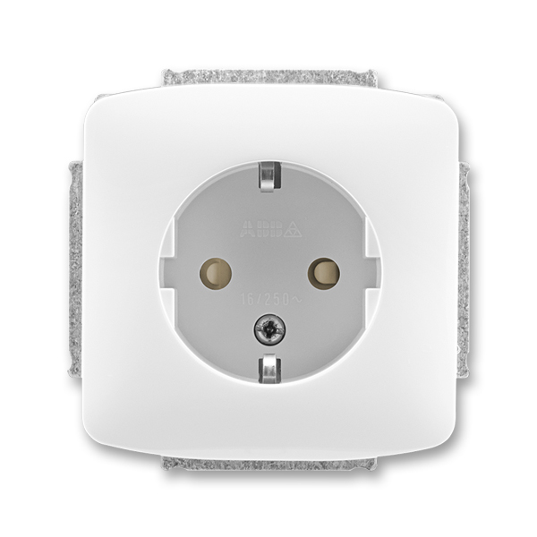Zásuvka jednonásobná s bočními kontakty, s clonkami, Tango®, bílá