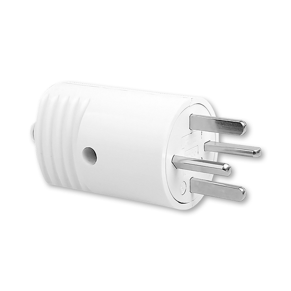 Vidlice s plochými kontakty s přímým vývodem, bílá