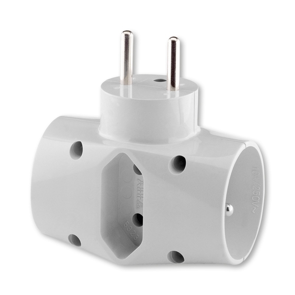 Adaptor trojnásobný, šedá