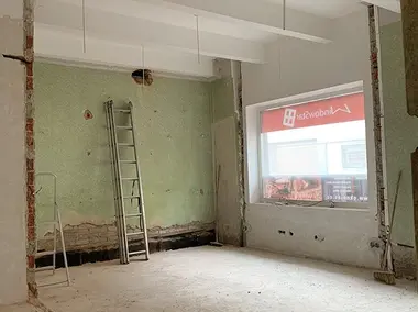 Kancel&aacute;ře inCUBE při rekonstrukci