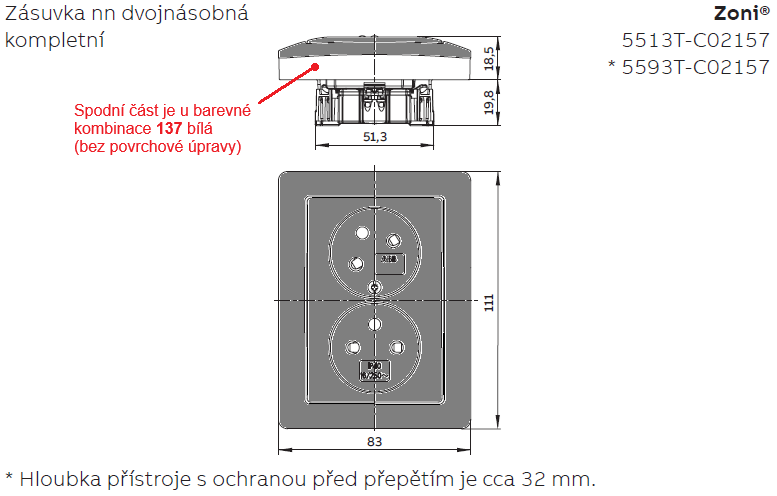 Rozměrový výkres (barva 137)